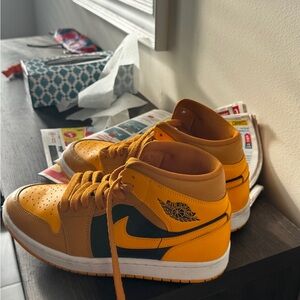 Nike Air Jordan 1 Mid Yellow and Black